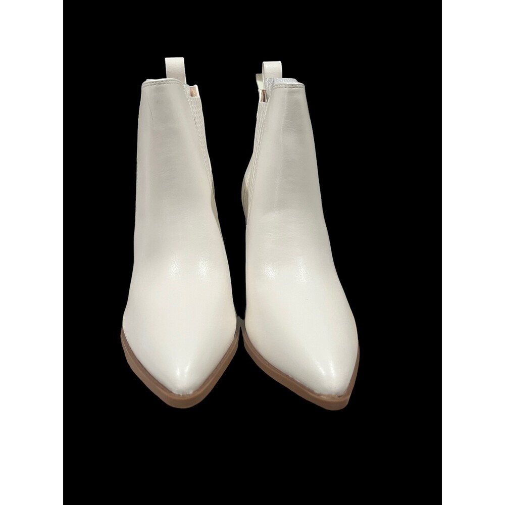 Laicigo Chunky Heel Ankle Block Slip On Short Chelsea Booties, 6 1/2